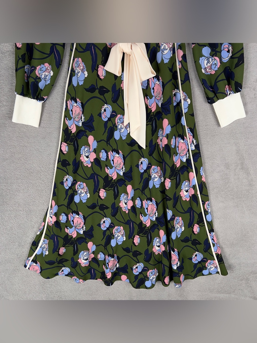 ME+EM Rose Print Panelled Midi Dress Women's Size 6 Floral Button Lined Pockets - Picture 6 of 14